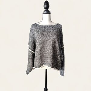POL Relaxed Loose-Fit Raw Edge Sweater Medium
